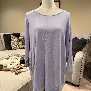 Washable Merino Wool Tunic Sweater with 3/4 length sleeves